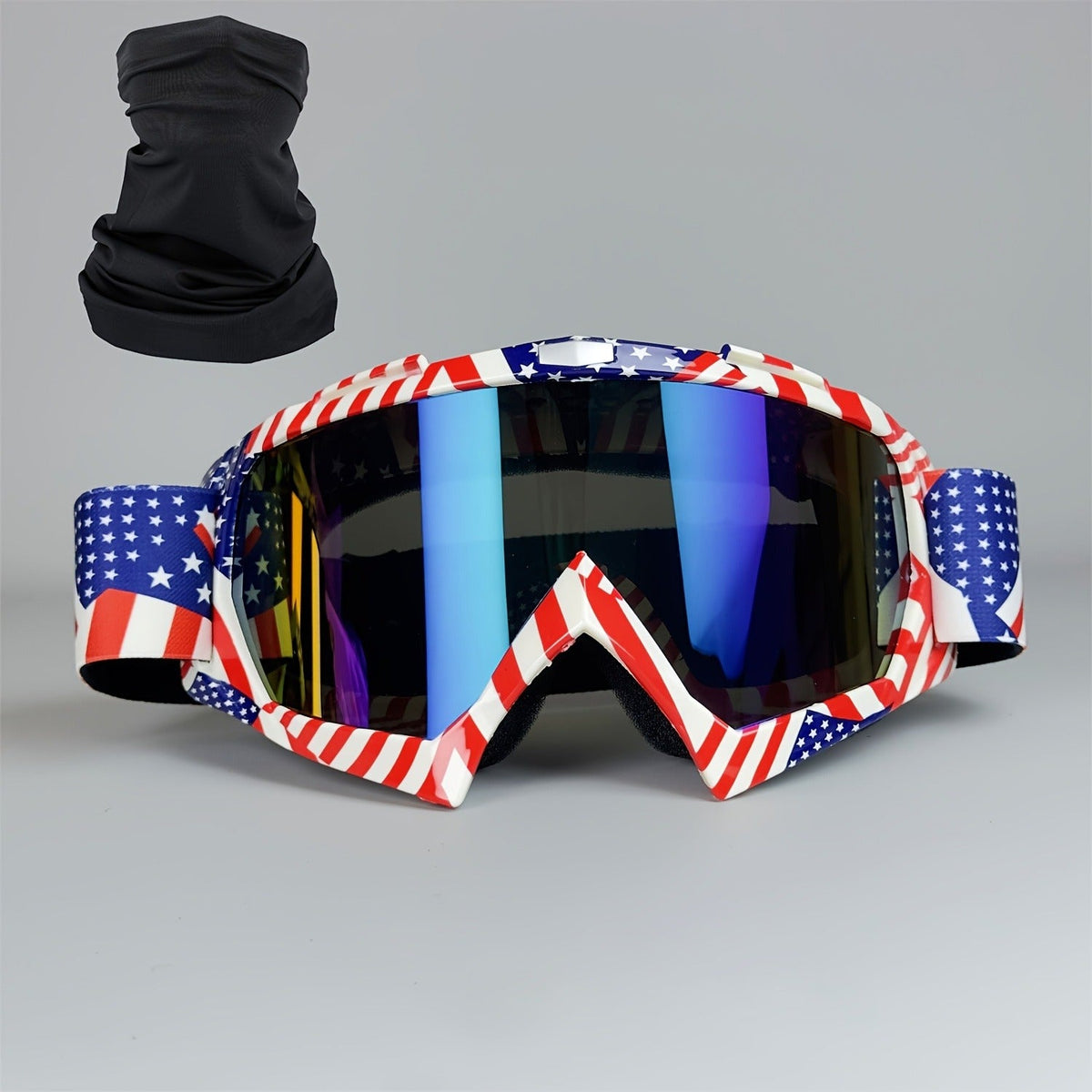 Ski Goggles Set with Black Headband – TPU Frame PC Lens Mirror Coating, Thick Foam Pad, Adjustable Strap, 28+ Color Styles, Adult Snow Goggles for Skiing & Snowboarding, Great Gift