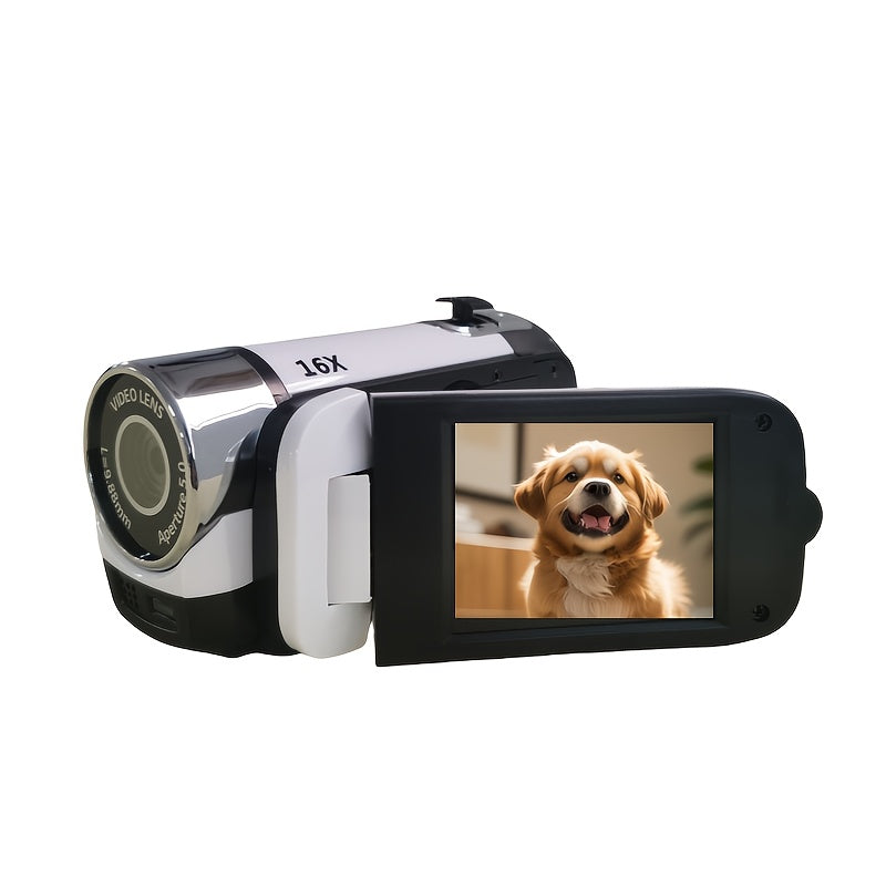 Portable 1080P Digital Camcorder with Rotating Screen & 32G Memory Card | Rechargeable Battery, Selfie Support, Compact Travel Video Camera for Vlogging, Family Gatherings & Everyday Recording
