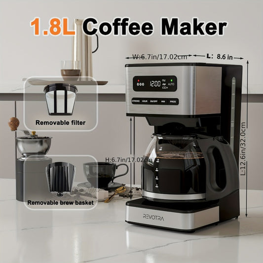 Programmable Drip Coffee Maker, 12-Cup, Iced Coffee & 24-Hour Timer, Black