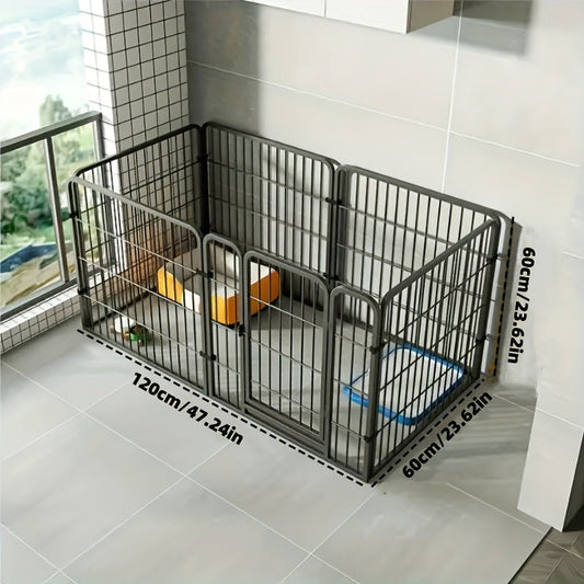 Indoor Dog Playpen with Configurable Metal Panels for Rest, Play and Potty Areas