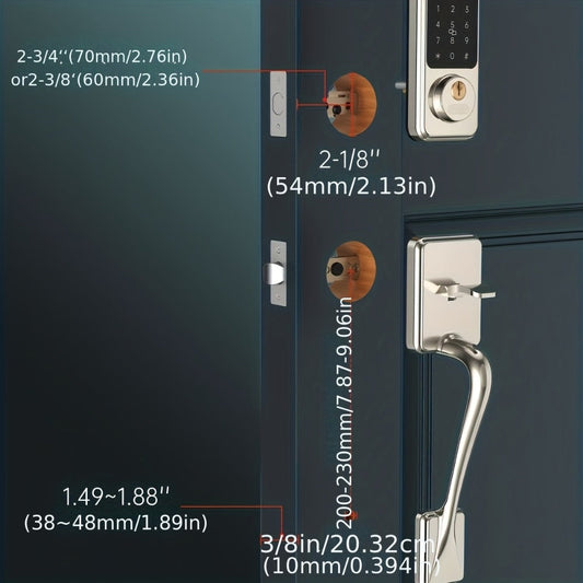 Smart Door Lock Set with Handle, Hornbill Keypad Deadbolt, Bluetooth and Auto-Lock