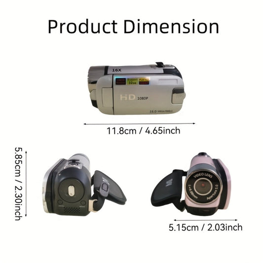 Digital Camcorder with 1080p Video, Rotating Screen and Optional 32GB Memory Card