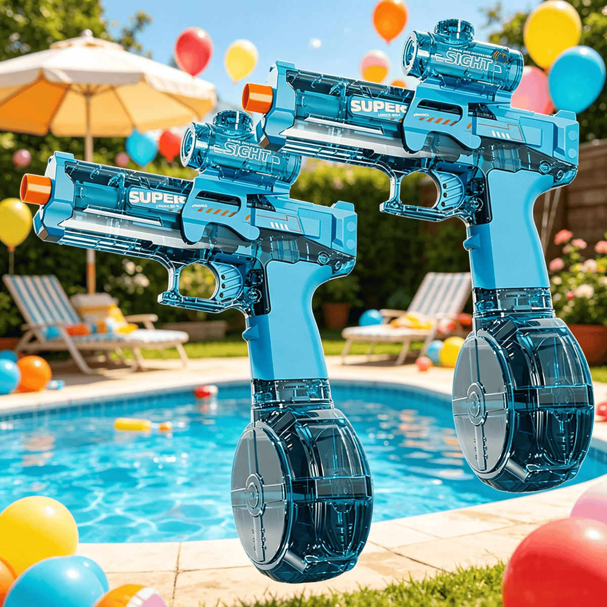 Light Up Water Spray Toy for Kids, 2-Pack with LED Lights & Sound Effects
