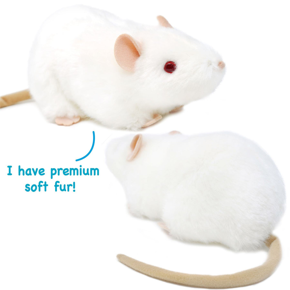 White Rat Stuffed Animal Plush 7 Inch | Wylie Realistic Rat Plushie with Character Story | CPSIA Safe | Gift for Kids & Animal Lovers | Viahart | Toy Play Nest
