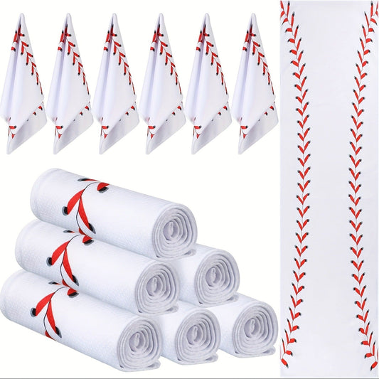 Cooling Towel Set, 12-Pack Microfiber with Baseball Design, 30 x 9 Inches