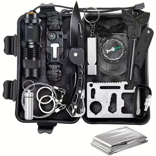 Camping Knife and Outdoor Tool Set for Hiking and Fishing, Black Options