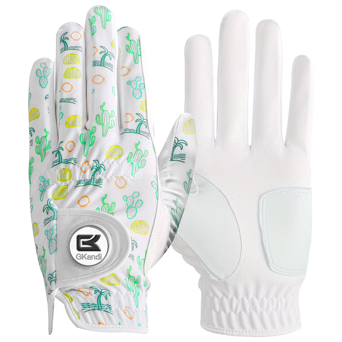 Men's Golf Glove Left Hand with Ball Marker - Breathable All Weather Grip, Hook & Loop Closure, Sizes S M ML L XL, USA Flag, Blue & White, Stylish Polyester Golf Gloves for Men Golfers, Confident Swing Every Round