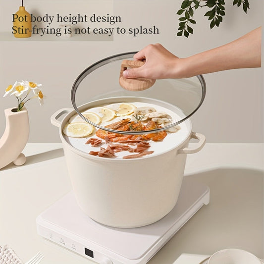 Non-Stick Stock Pot, 10.5-Quart Soup Pot for Induction in White or Black