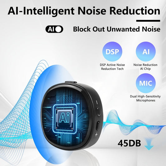 Voice-Activated Digital Recorder with Magnetic Mount, AI Noise Reduction & 64GB/128GB Options