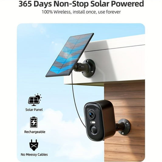 Solar WiFi Security Camera with Dual-Band WiFi, App Control & Solar Panel