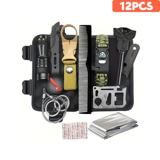 Survival Gear Kit for Camping and Outdoor Preparedness, 12 or 158 Piece Options