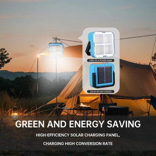 Solar Camping Lantern with 4 Light Modes, USB Charging, Bracket and Hook