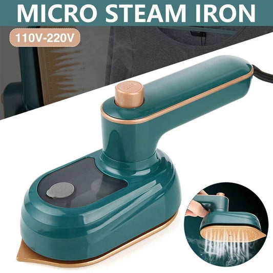 Handheld Steam Iron 33W with 50ml Transparent Tank and Triangular Tip - Green