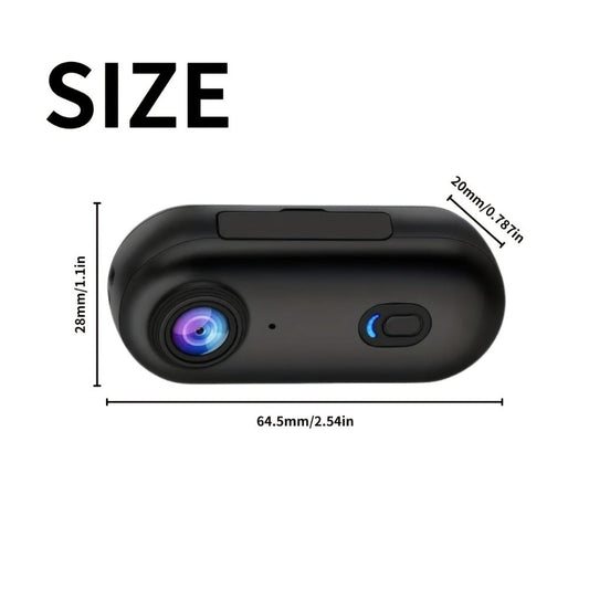 Mini Action Camera with Wide-Angle Lens, 800mAh Battery & 1080p or 4K Options