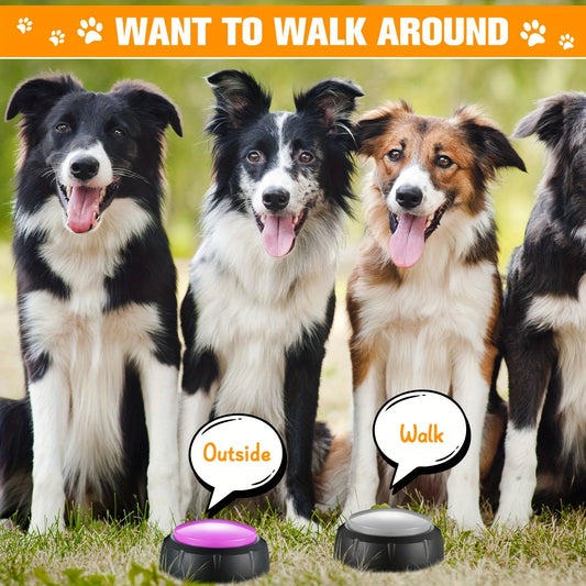 Dog Communication Buttons, 12-Pack Recordable Pet Training Set with 30-Second Audio