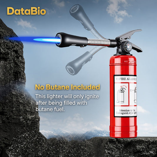 Refillable Butane Lighter with Fire Extinguisher Shape and Hose Design