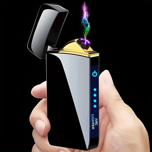 Electric Plasma Lighter with Dual Arc, USB Charging, LED Display & Touch Activation
