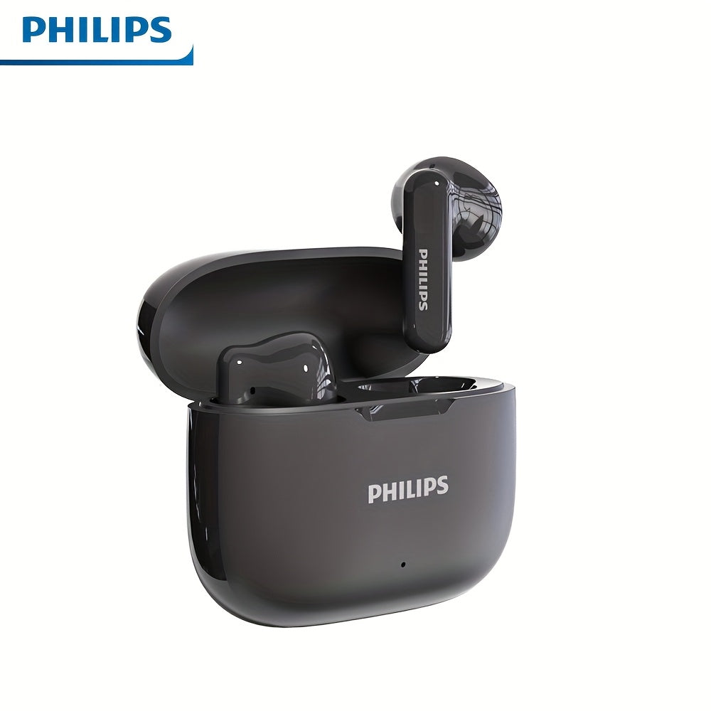 Philips TAT1220 Bluetooth 6.0 Wireless Earbuds ANC Active Noise Cancelling, 360° Surround Sound Open Design Touch Control Type-C Charging, In-Ear Headphones for Sports Daily Use Phone Camping Outdoor
