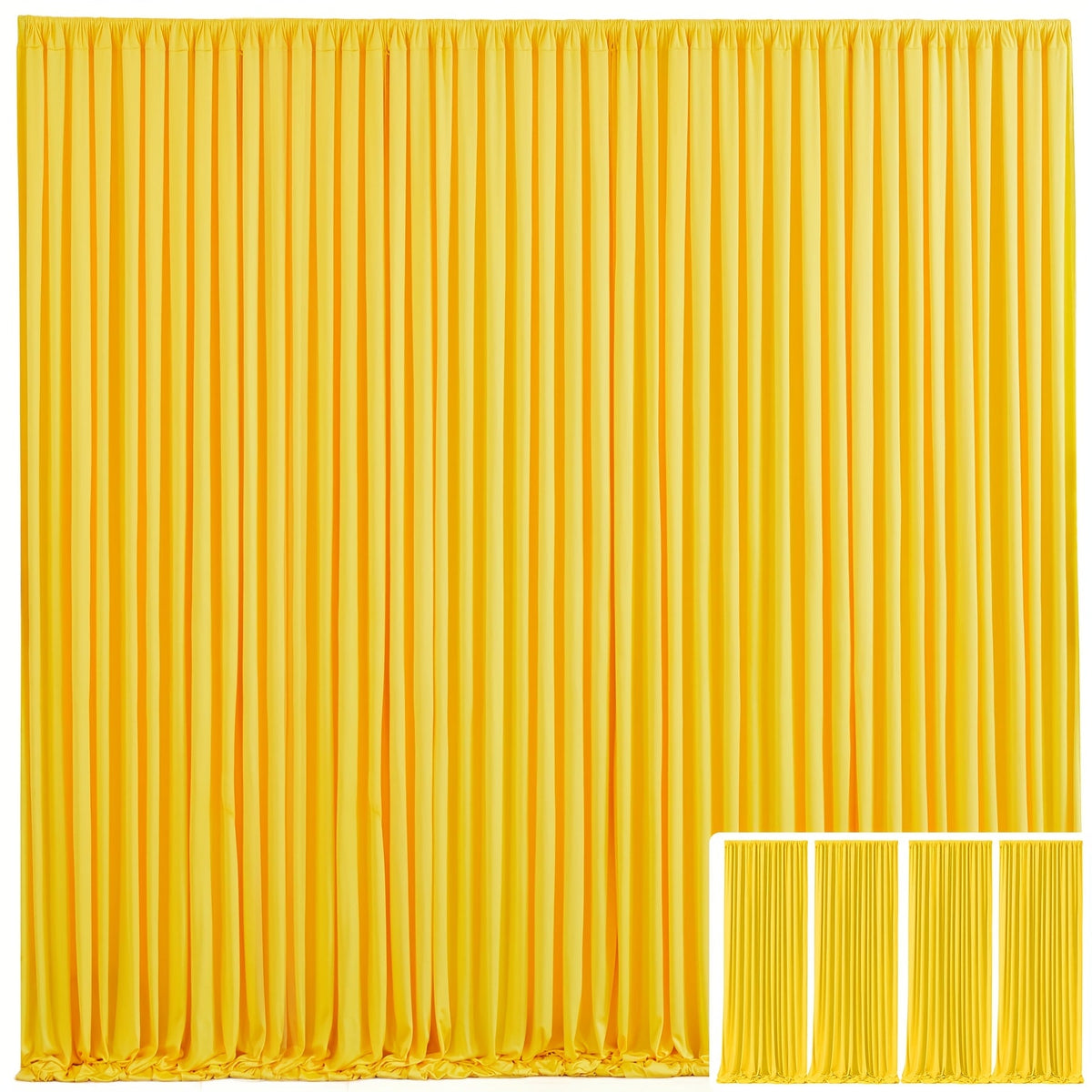 Backdrop Curtains 4 Pack 59x118 Inch – Wrinkle-Resistant Non-Transparent Party Decoration Fabric with Pole Pocket, Machine Washable & Reusable for Wedding, Birthday, Christening, Graduation & Holiday Events