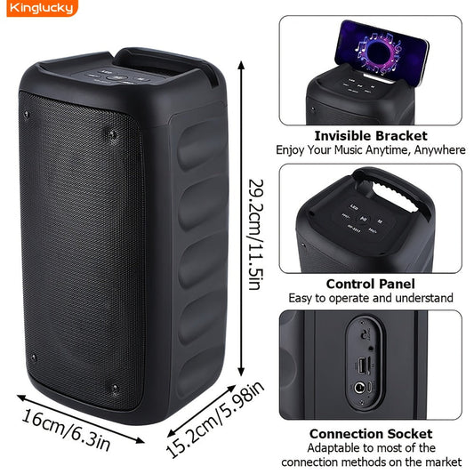 Karaoke Party Speaker Kinglucky with Disco Lights, Bluetooth & TWS Pairing