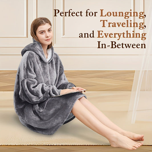 Reversible Hooded Wearable Blanket with Kangaroo Pocket, 6 Style Options