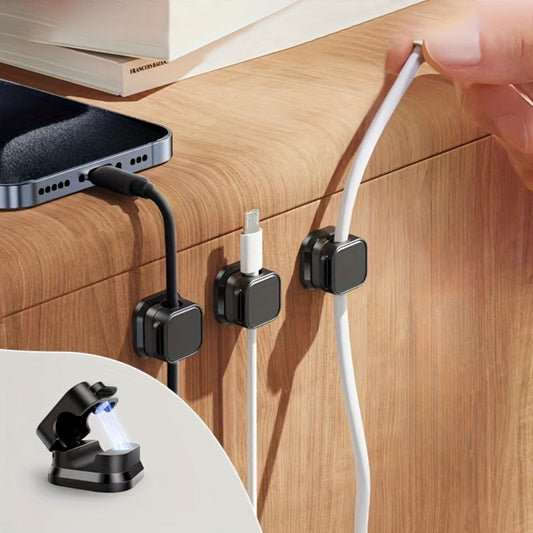 Magnetic Cable Organizer Clips, 16-Pack Self-Adhesive Holders for Desk Cords