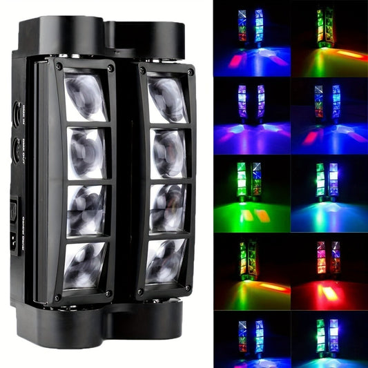 LED Spider Moving Head Stage Light, 8 x 3W with DMX-512 and Sound Activation