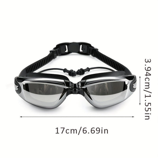 Racing Swim Goggles 6-in-1 Set with Silver-Coated Lenses and Swim Accessories