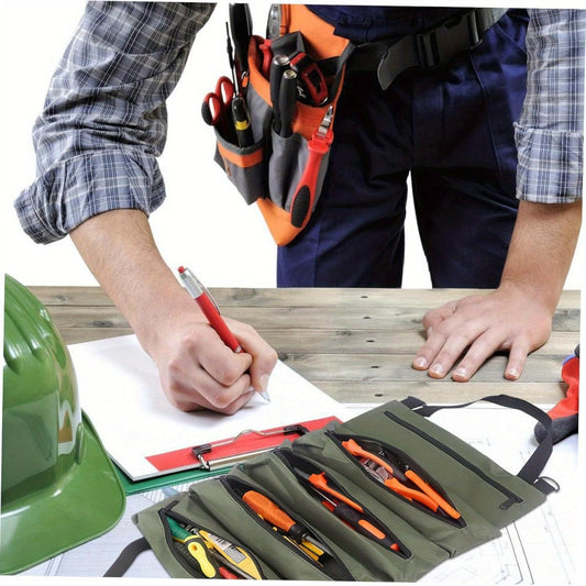 Collapsible Tool Bag Organizer with Multiple Compartments, Green or Black