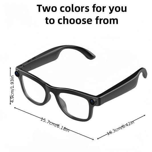 Smart Glasses with Camera 200MP Dual Lens AI POV Recording – Hi-Fi Open-Ear Audio | Touch & Voice Control | Ultra-Long Battery | Cycling Sports Outdoor Photography | Transparent & Black Lenses | Tech Gift