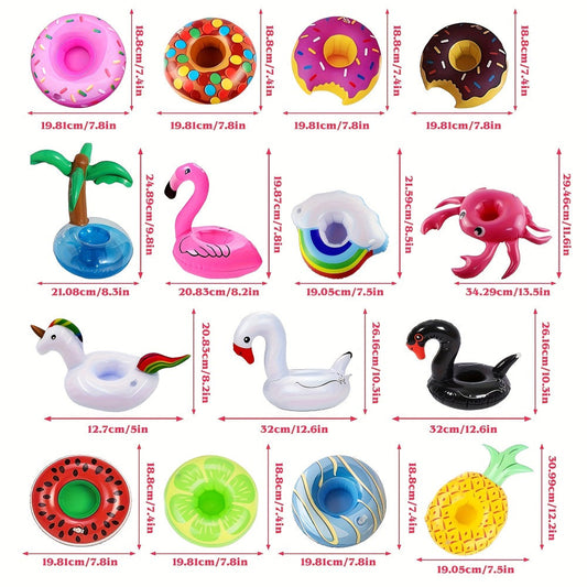 Flamingo Floating Pool Drink Holders 15-Pack, Inflatable Cup Coasters