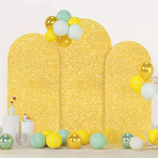 Sequin Arch Cover Set, 3-Piece Stretch Spandex Covers in 4, 5 & 6 ft for Weddings