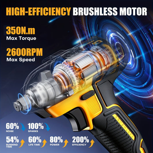 Cordless Impact Wrench with Lithium-Ion Battery and Plastic Storage Box Options