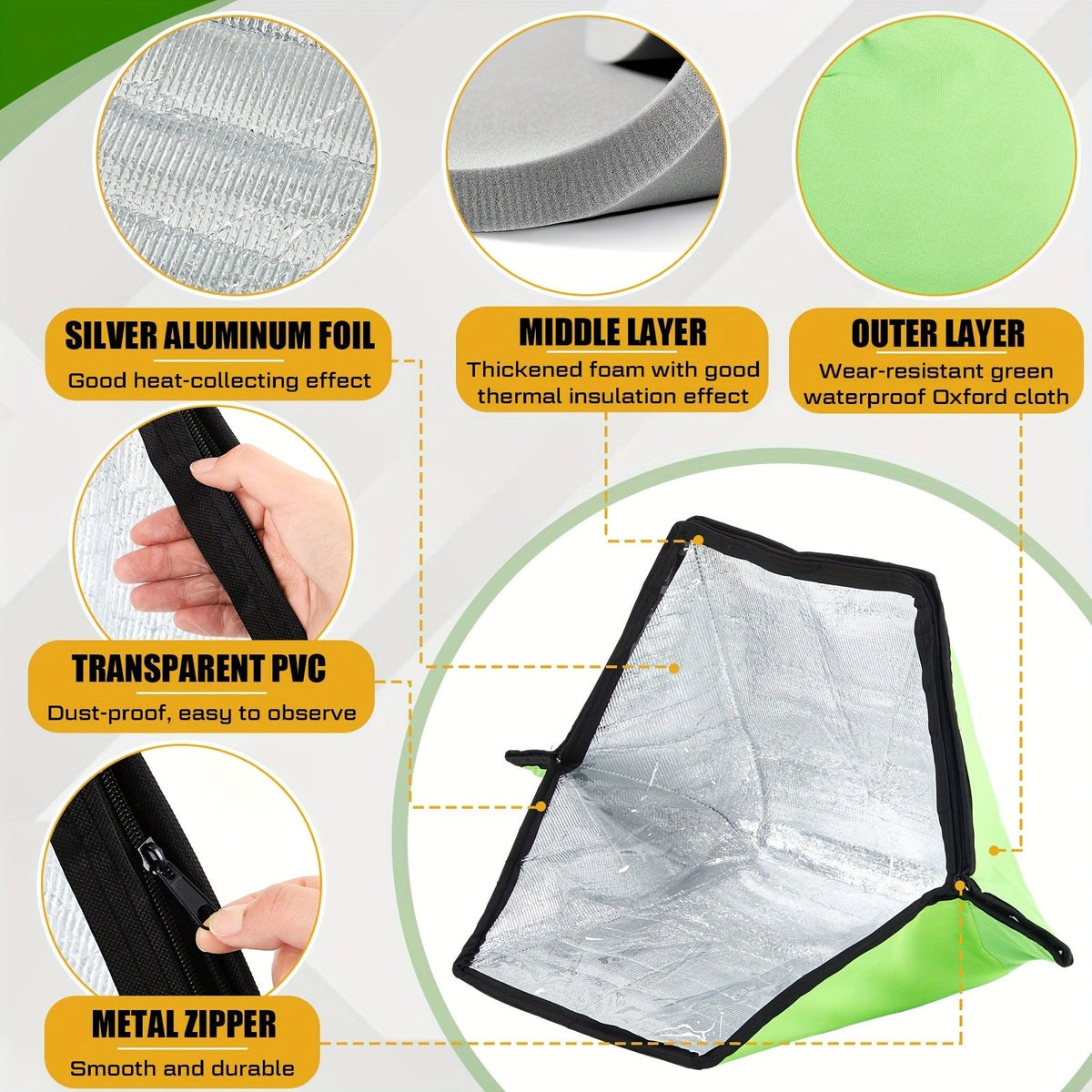 Solar Oven Portable Solar Cooker 2 Pack, Foldable Sun-Powered Camp Stove No Fuel Required, Lightweight Outdoor Cookware for Camping Emergency Food Reheating