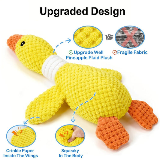 Squeaky Plush Dog Toy with Crinkle Texture, Shark and Platypus Design Options