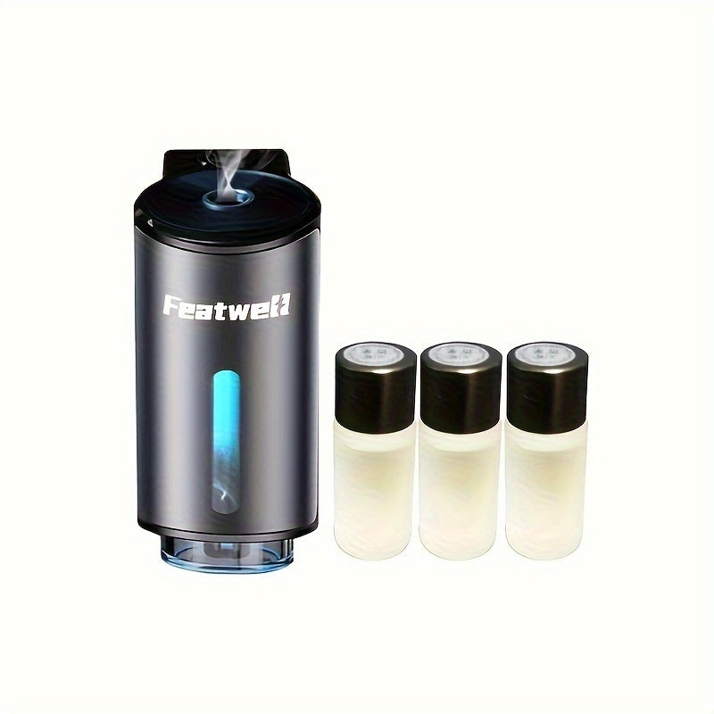 Car Essential Oil Diffuser & Humidifier – 3-Level Adjustable Mist, Quiet Ultrasonic Aromatherapy, Cup Holder Fit, Portable for All Car Models | Daily Commute Road Trip Driver Gift | Red Grey