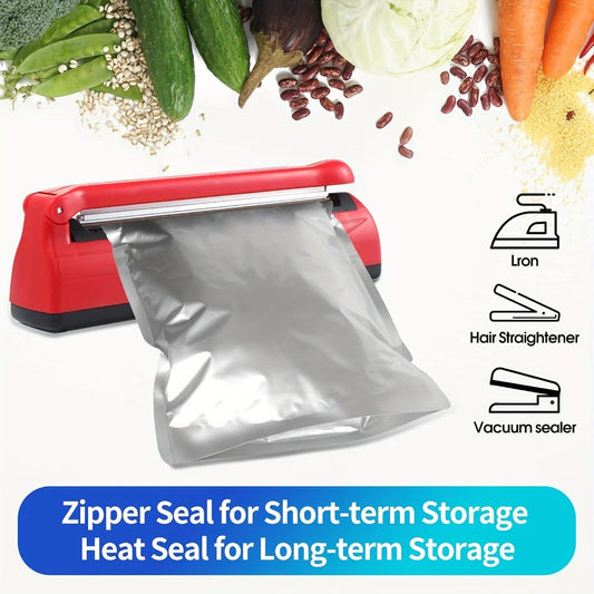 Mylar Food Storage Bags, 100-Pack in 3 Sizes with Resealable Zippers