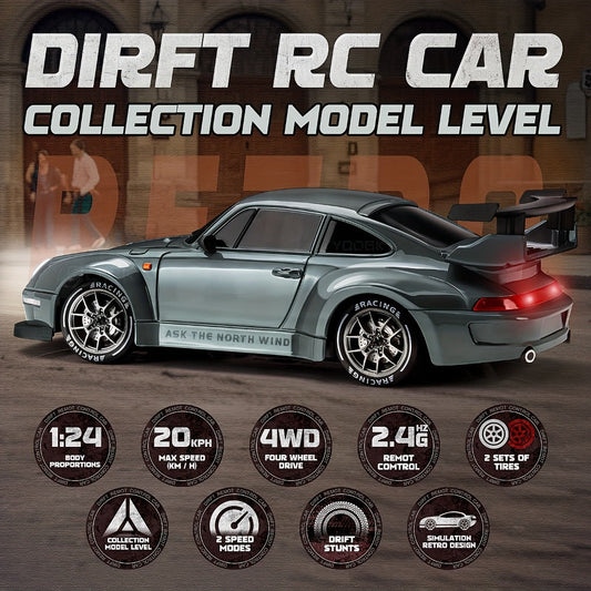 Drift RC Car 1:24 Scale S814, 360° Spin Remote Control Stunt Car in 5 Colors