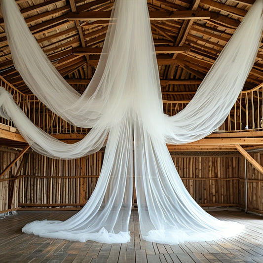 Chiffon Draping Fabric, White 32.8-Foot Wedding Arch and Event Backdrop