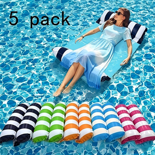 4-in-1 Inflatable Pool Float Lounger Set in Colorful 5- or 8-Packs
