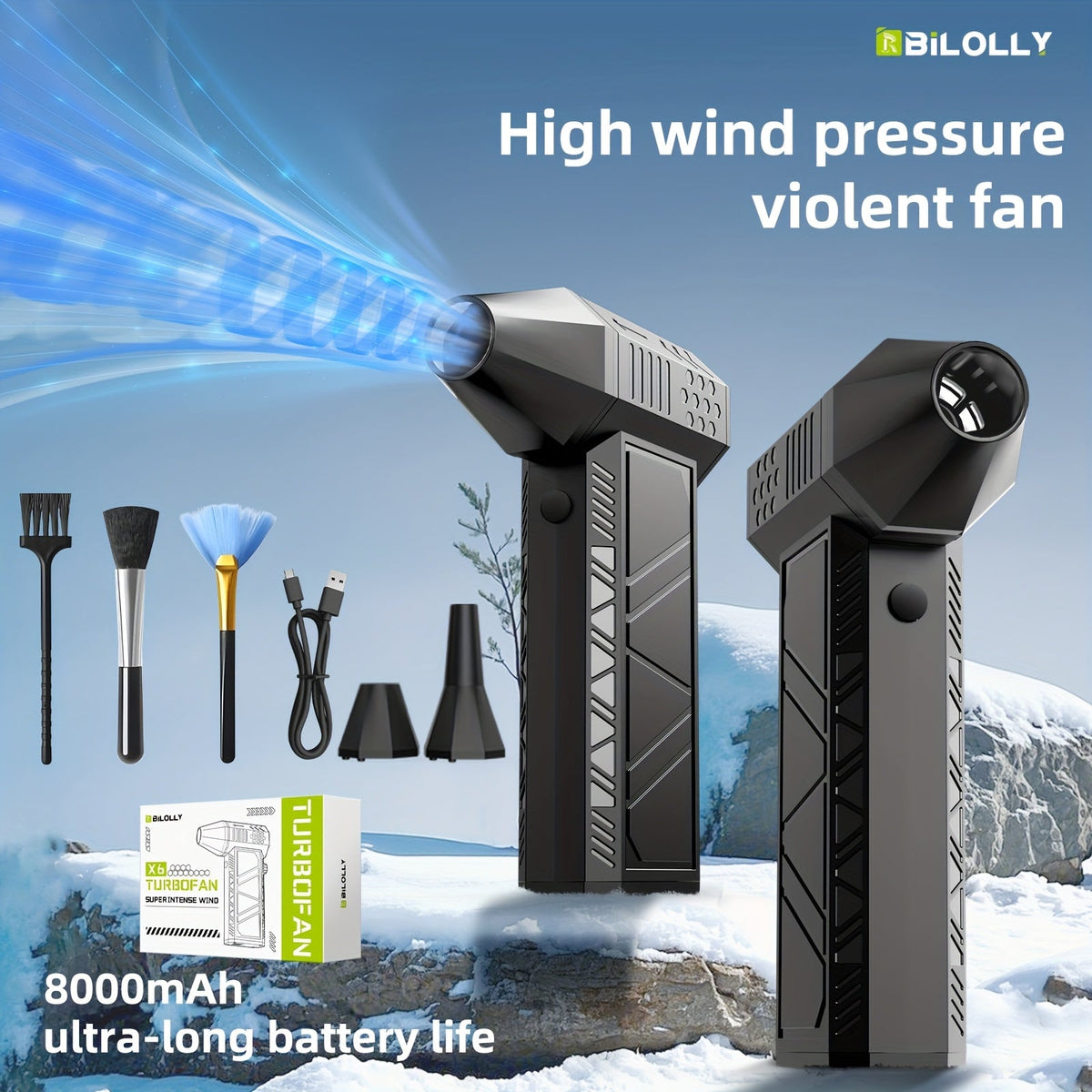 Electric Air Duster 150000RPM Cordless Turbine Blower with 8000mAh Battery & 13kPa Suction – Canned Air Alternative Jet Blower for Keyboard, Computer, Car & Home Cleaning, No Refills Needed