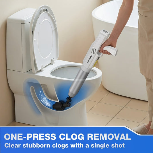 Cordless Electric Toilet Plunger, 8V Pneumatic Drain Opener with Pressure Display