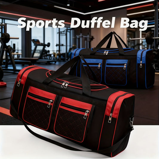 Gym Duffel Bag with Multiple Pockets, Adjustable Shoulder Strap and Zipper Closure