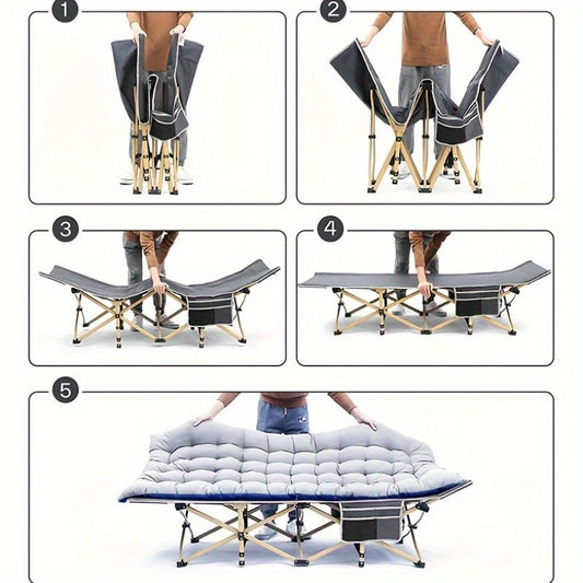 Folding Camping Cot, 75-Inch with Carry Bag, 450, 500 or 600 lb and No-Pad Options