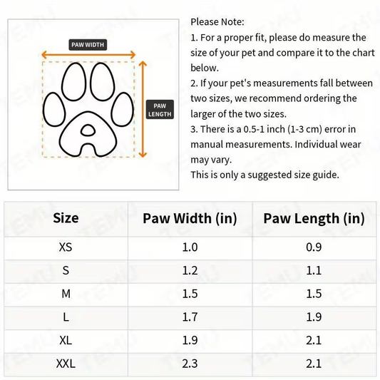 Dog Boots with Reflective Tape, Non-Slip Soles and Adjustable Straps, Set of 4