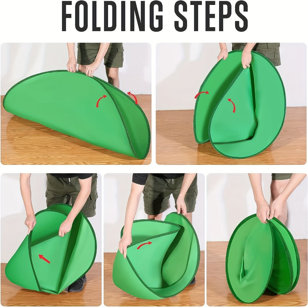 Folding Green Screen Background Frame Studio Kit | Portable Collapsible Backdrop for Live Streaming, Photography, Gaming, Video Calls, Home Office & Meetings