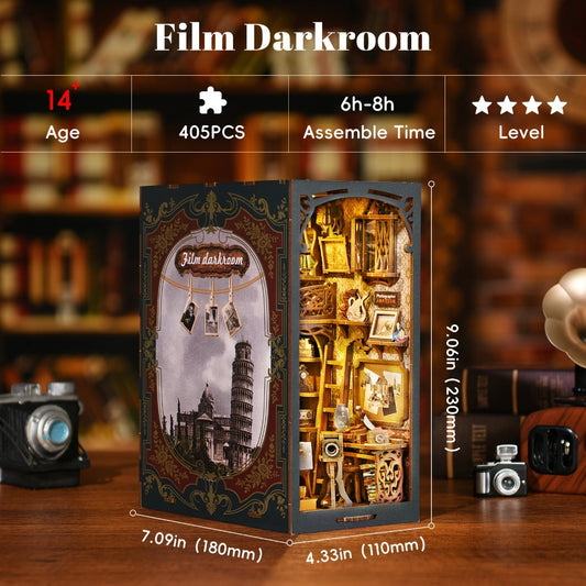 Book Nook Kit – Film Darkroom DIY Vintage Photography Bookshelf Insert