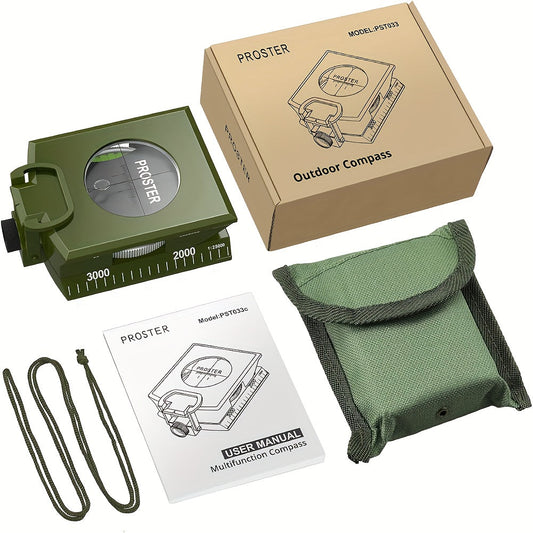 Sighting Compass with Inclinometer and Carrying Bag, Green or Black