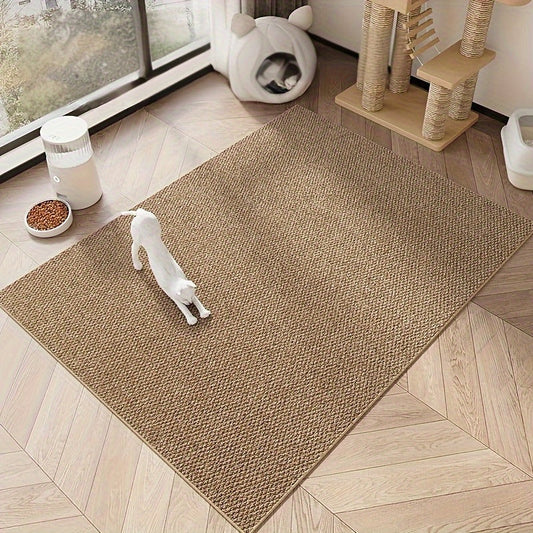 Cat Scratching Mat in Natural Seagrass, Brown Pineapple Weave, 23.62 x 35.43 Inches