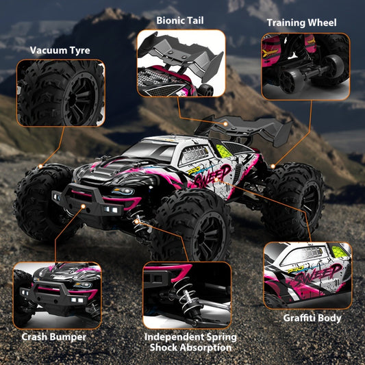 RC Off-Road Car 1:16 Scale 4WD, 70 KM/H 2.4GHz All-Terrain Monster Truck